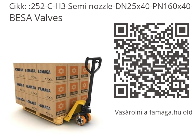   BESA Valves 252-C-H3-Semi nozzle-DN25x40-PN160x40-do=18 mm